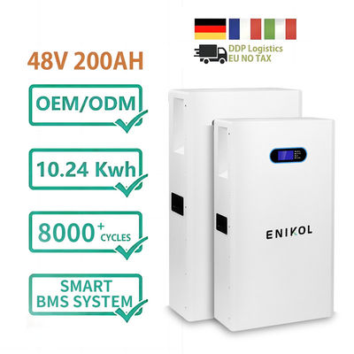 Ηλιακή μπαταρία Lifepo4 10kwh 48V 200ah Ενσωματωμένη στο BMS