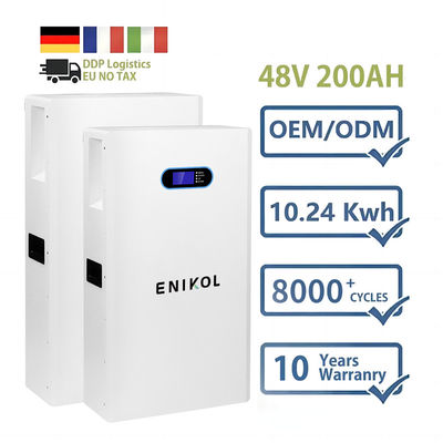 5kwh 10kwh 48V Ηλιακή μπαταρία Lifepo4 100ah 200ah Wall Mount Lithium μπαταρία