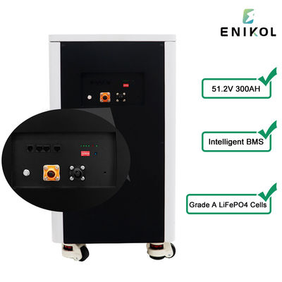 Lifepo4 Akku 48v 300ah Ηλιακή μπαταρία ιόντων λιθίου τροχό τύπου 15kwh μπαταρία