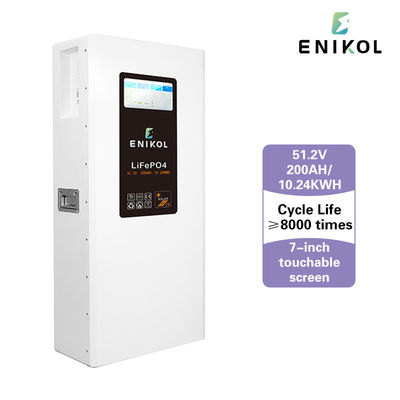 Εικονική οθόνη 51.2V 100AH 200AH 300AH Τείχος LiFePO4 μπαταρία αποθήκευσης ενέργειας