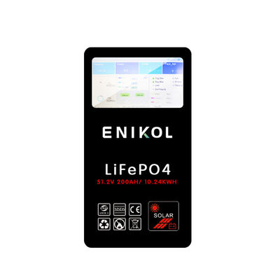 51.2V μπαταρία φωσφορικού λιθίου σιδήρου 48V 200AH ηλιακή μπαταρία με οθόνη LCD/αγγίξιμη οθόνη
